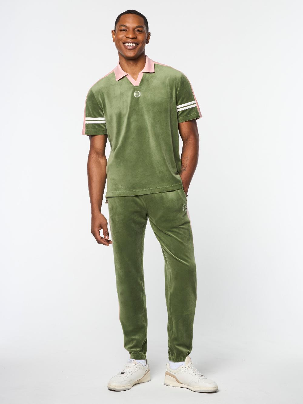 Egonlab X Sergio Tacchini Cielo Velour Polo- Bronze Green