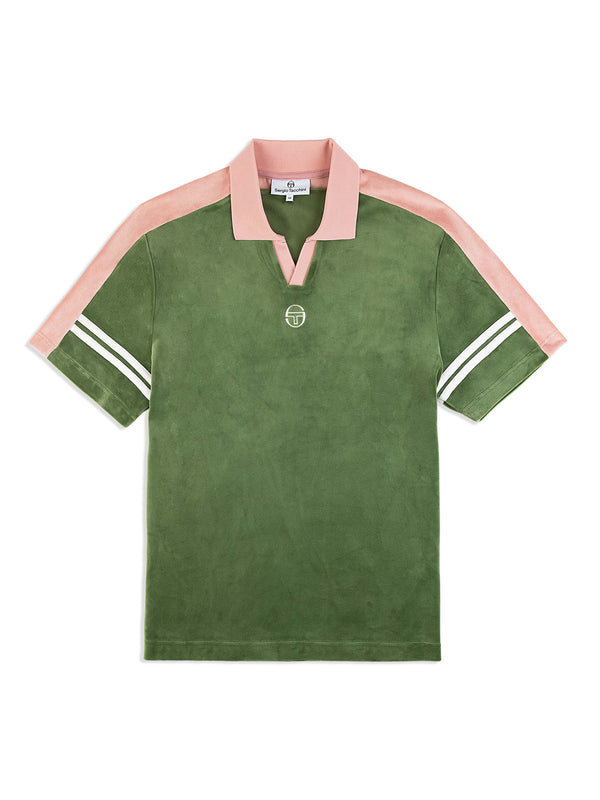 egonlab x sergio tacchini Cielo Velour Polo- Bronze Green