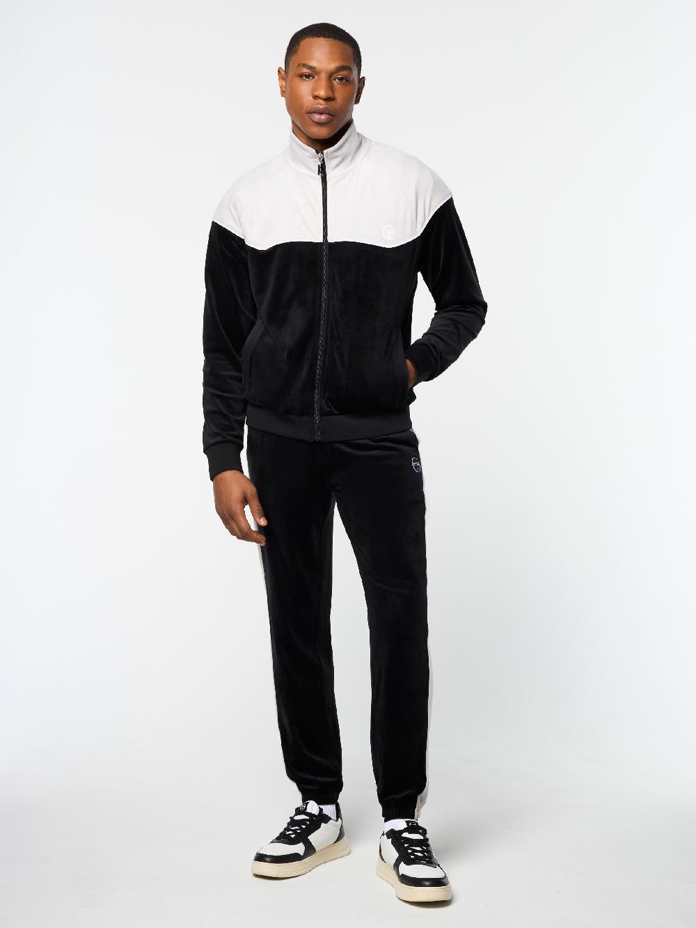 Egonlab X Sergio Tacchini Cielo Velour Track Jacket- Black Beauty