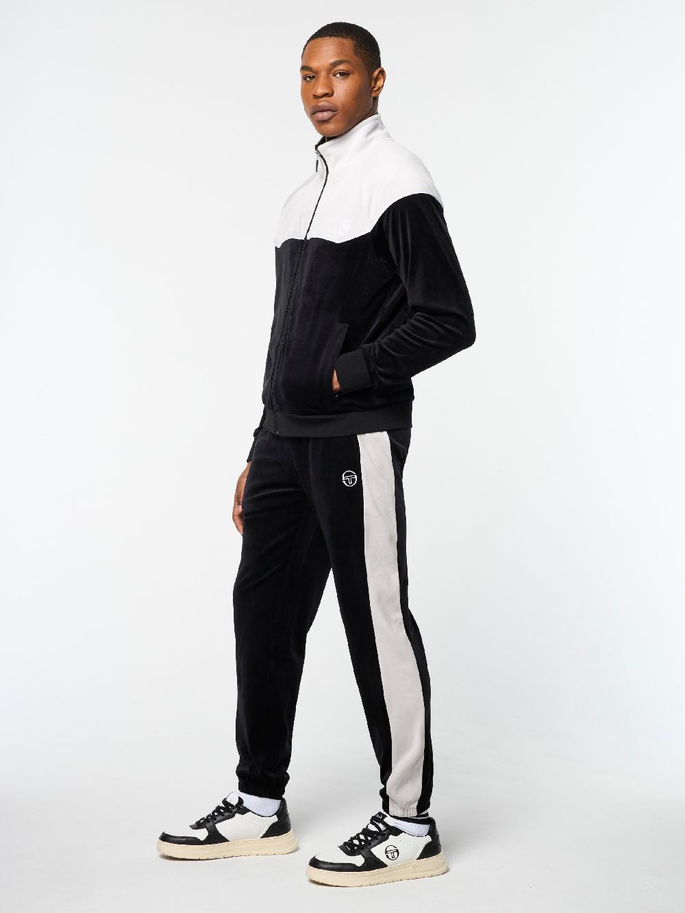 Egonlab X Sergio Tacchini Cielo Velour Track Jacket- Black Beauty
