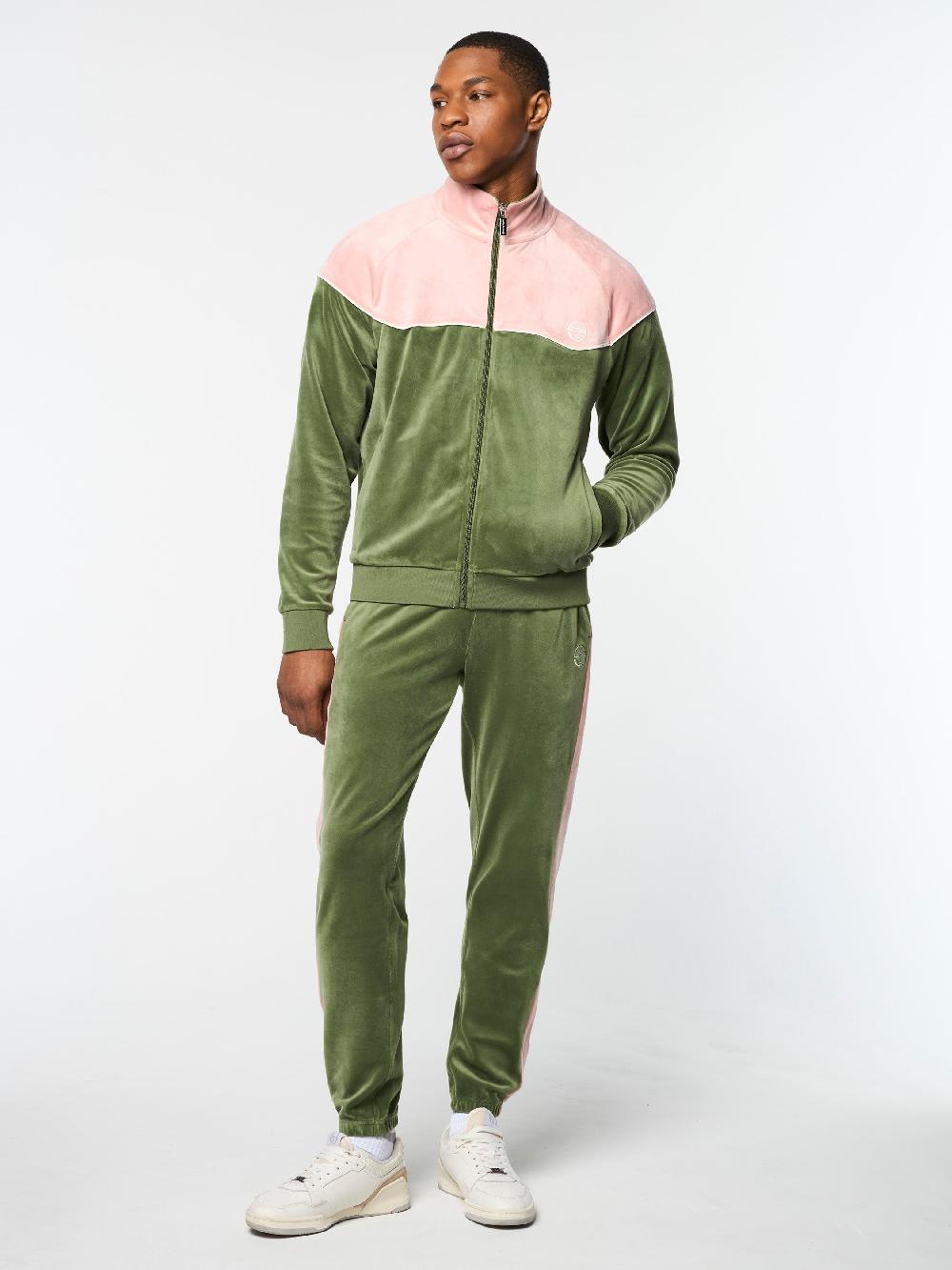 Egonlab X Sergio Tacchini Cielo Velour Track Jacket- Bronze Green