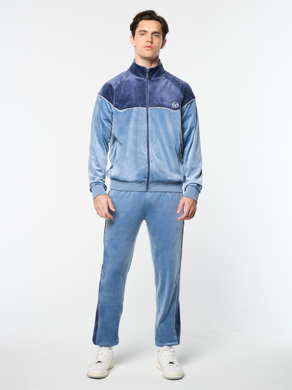 Egonlab X Sergio Tacchini Cielo Velour Track Jacket- Faded Denim