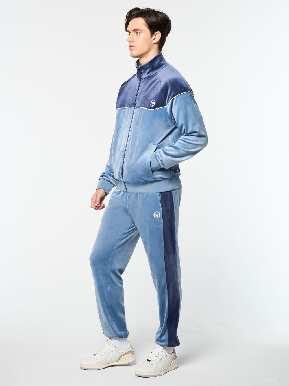 Egonlab X Sergio Tacchini Cielo Velour Track Jacket- Faded Denim