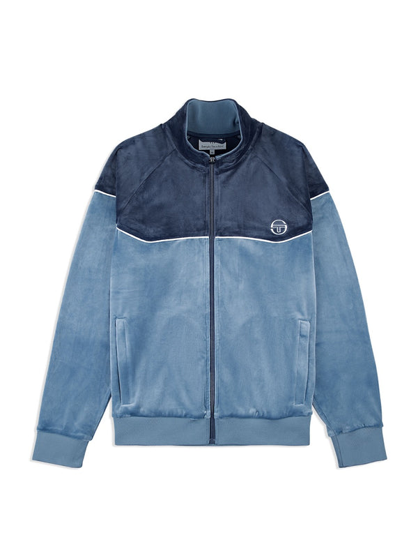 egonlab x sergio tacchini Cielo Velour Track Jacket- Faded Denim