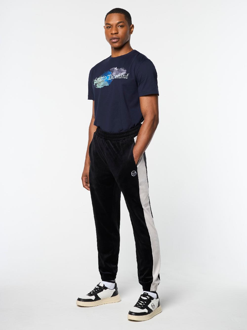 Egonlab X Sergio Tacchini Cielo Velour Track Pant- Black Beauty