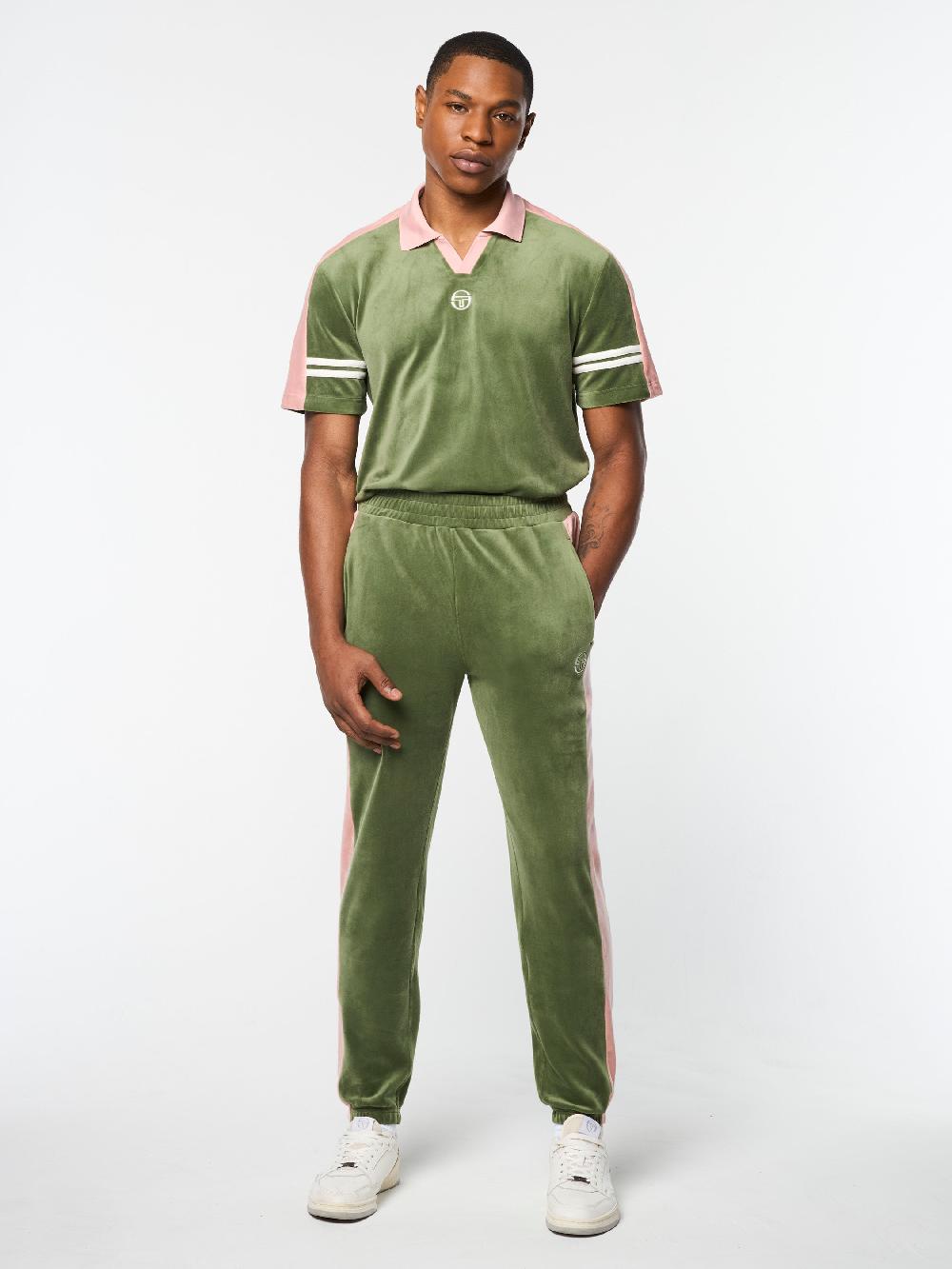 Egonlab X Sergio Tacchini Cielo Velour Track Pant- Bronze Green