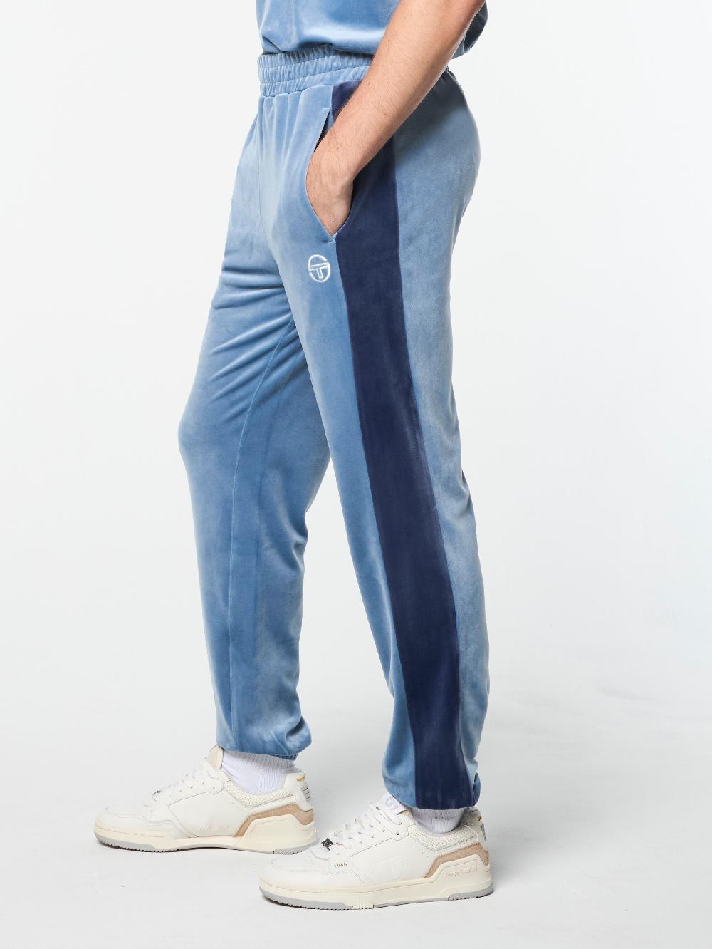 Egonlab X Sergio Tacchini Cielo Velour Track Pant- Faded Denim