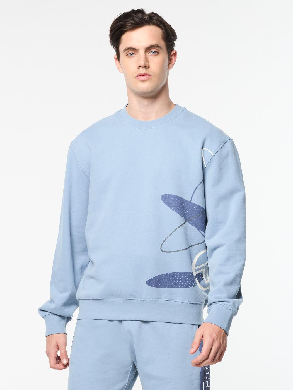 Egonlab X Sergio Tacchini Ciro Crewneck Sweatshirt- Faded Denim