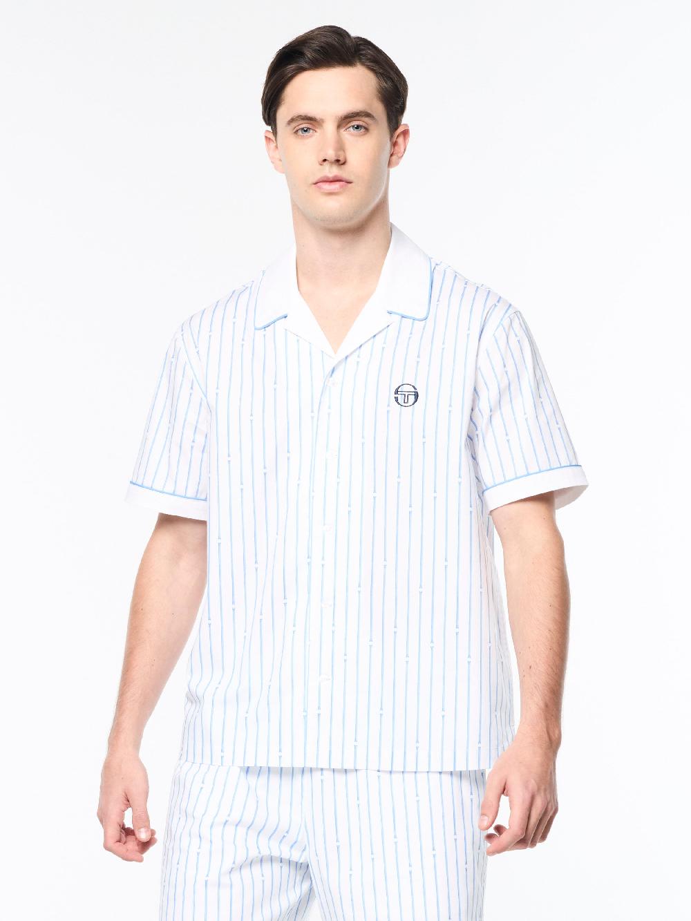 Egonlab X Sergio Tacchini Colonna Cabana Shirt- Brilliant White