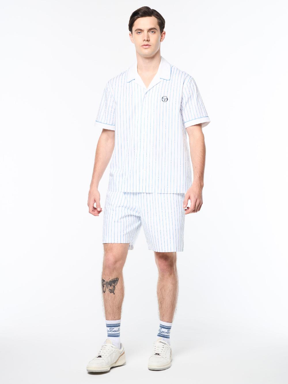 Egonlab X Sergio Tacchini Colonna Cabana Shirt- Brilliant White