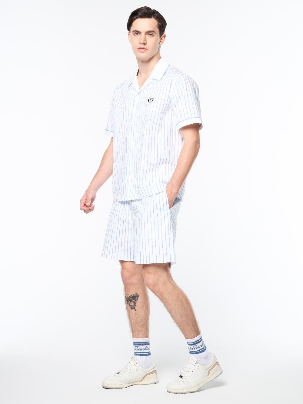 Egonlab X Sergio Tacchini Colonna Cabana Shirt- Brilliant White