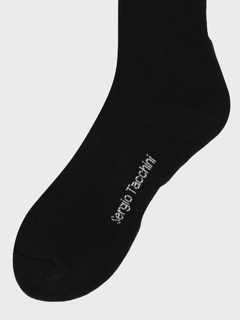 Egonlab X Sergio Tacchini Cool-Fit Stripe Crew Socks- Black/ Black