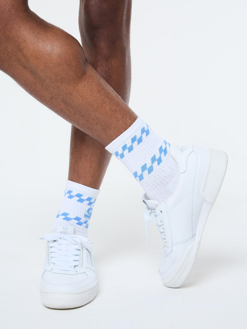 Egonlab X Sergio Tacchini Corsa Sock- Brilliant White