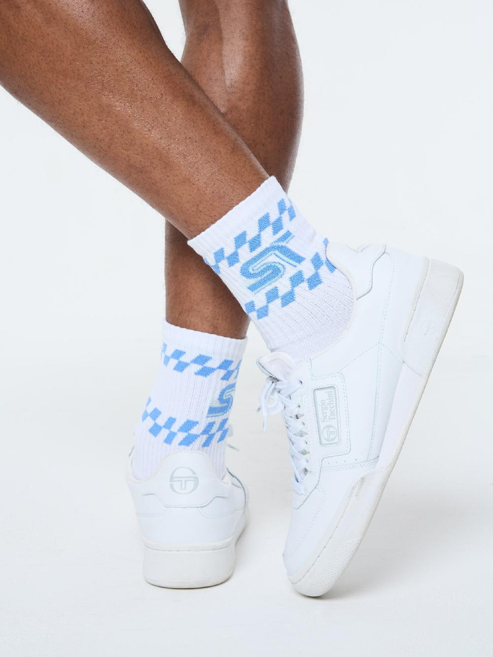 Egonlab X Sergio Tacchini Corsa Sock- Brilliant White