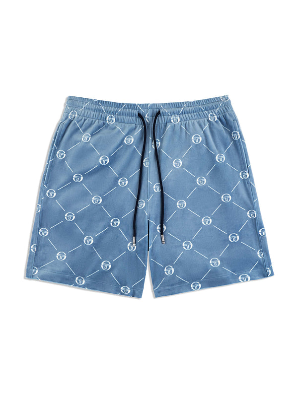 egonlab x sergio tacchini Cosimo Velour Short- Faded Denim