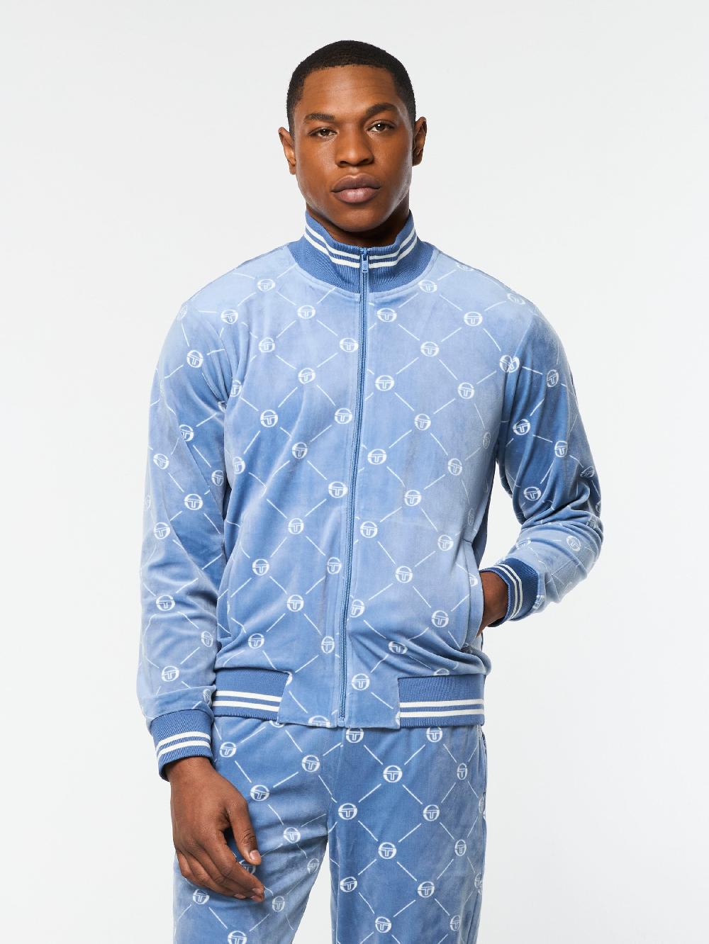 Egonlab X Sergio Tacchini Cosimo Velour Track Jacket- Faded Denim