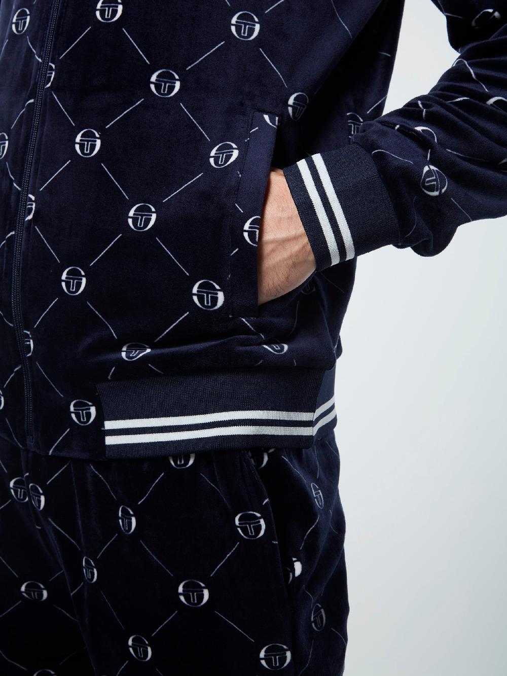 Egonlab X Sergio Tacchini Cosimo Velour Track Jacket- Maritime Blue