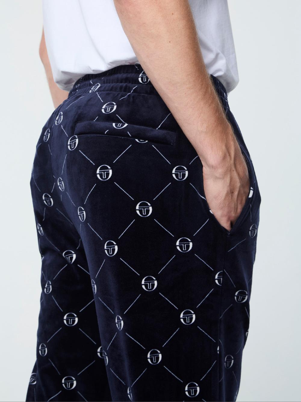 Egonlab X Sergio Tacchini Cosimo Velour Track Pant- Maritime Blue