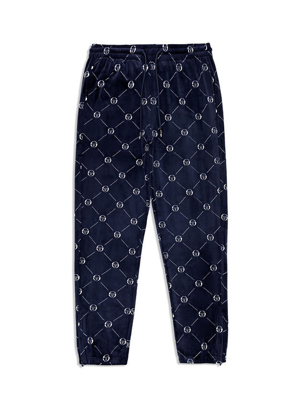 egonlab x sergio tacchini Cosimo Velour Track Pant- Maritime Blue