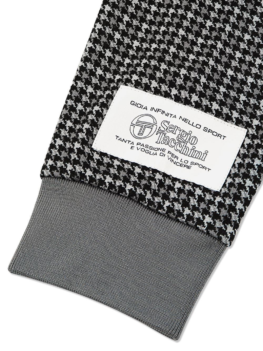 Egonlab X Sergio Tacchini Dallas Houndstooth Track Jacket- Black Beauty