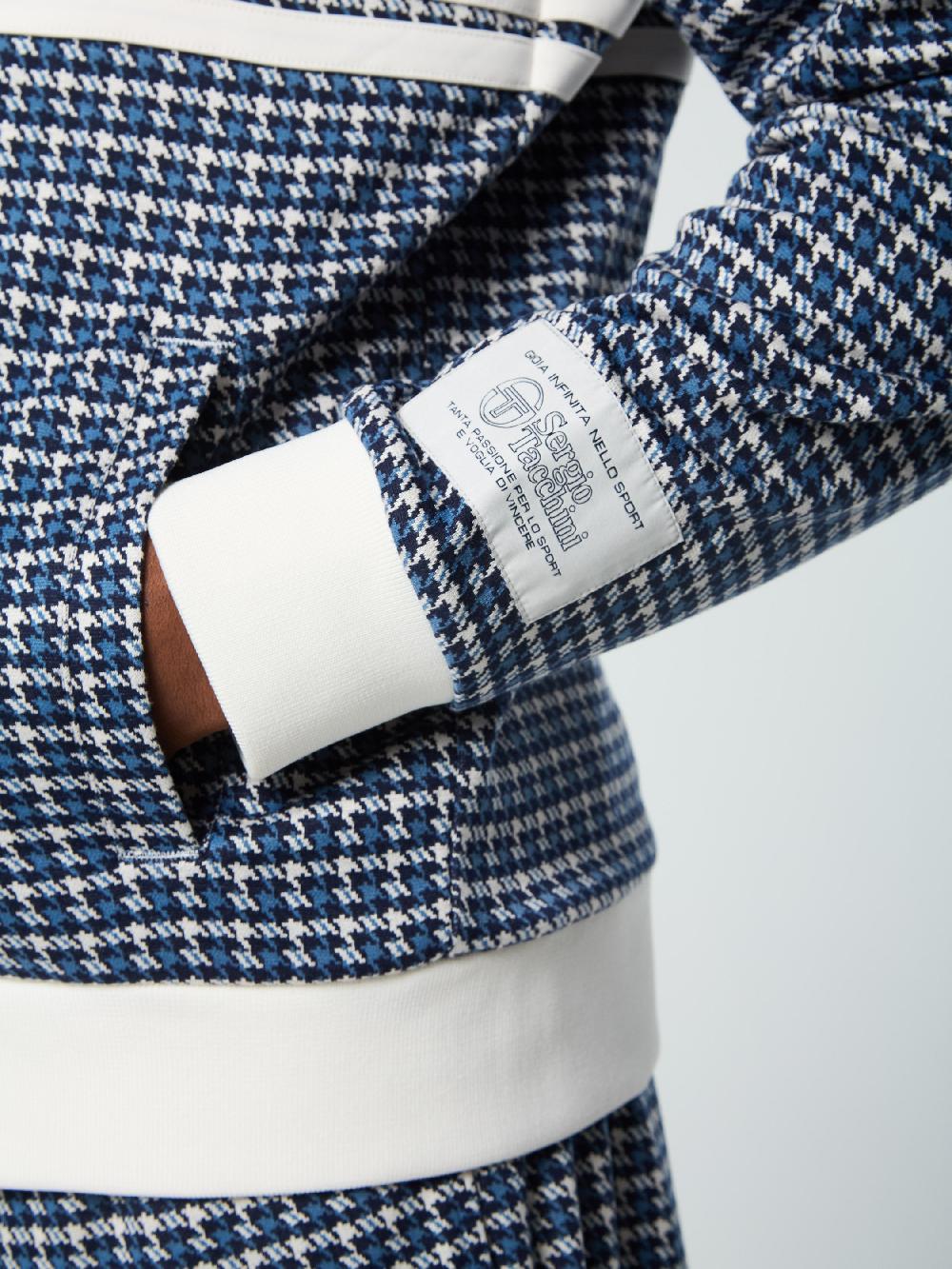 Egonlab X Sergio Tacchini Dallas Houndstooth Track Jacket- Maritime Blue