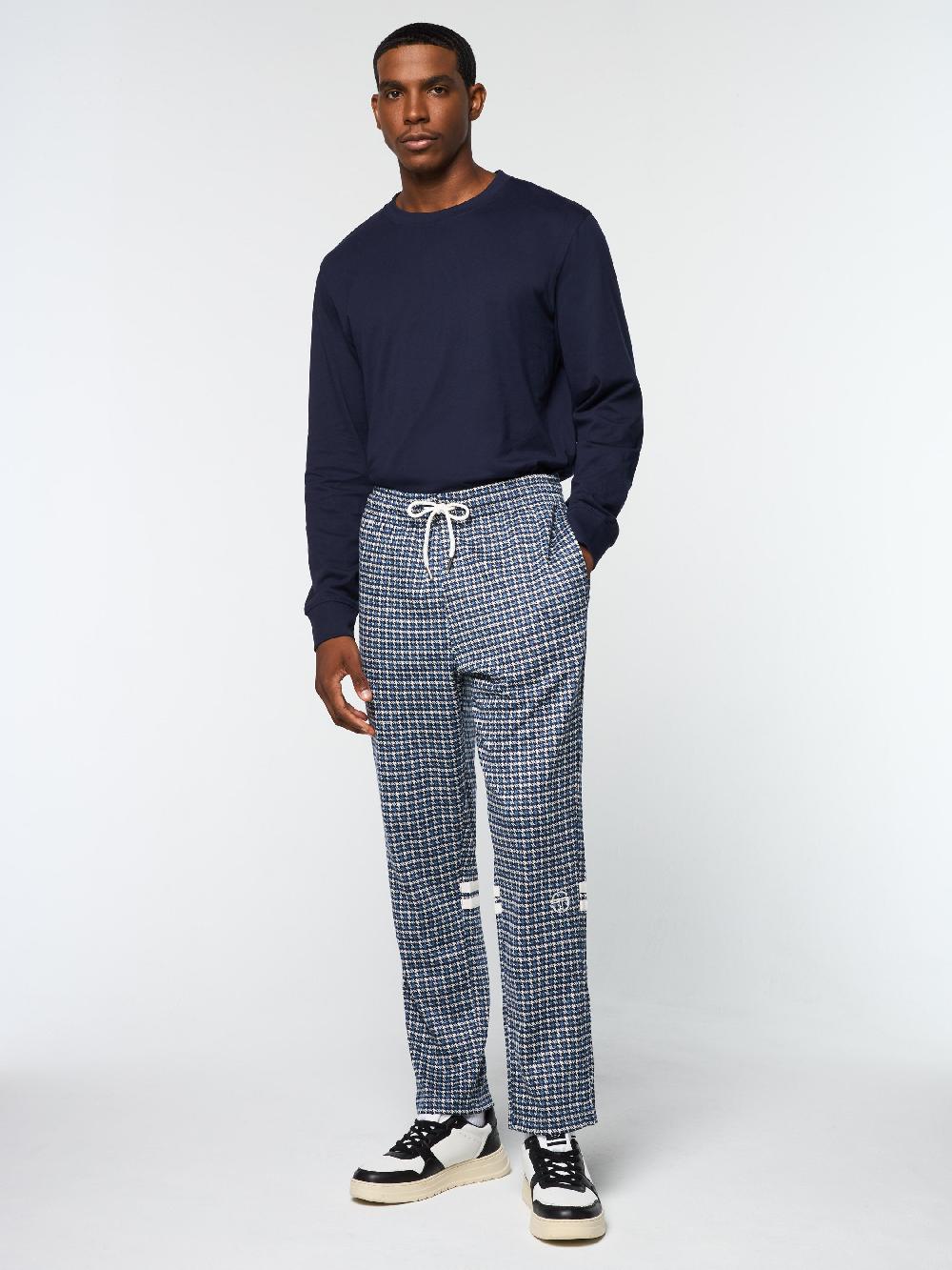 Egonlab X Sergio Tacchini Dallas Houndstooth Track Pant- Maritime Blue