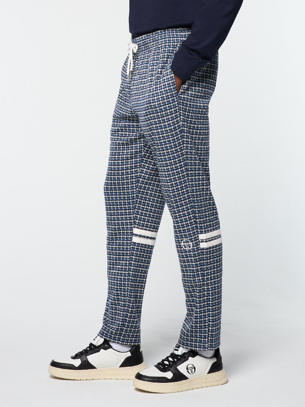 Egonlab X Sergio Tacchini Dallas Houndstooth Track Pant- Maritime Blue
