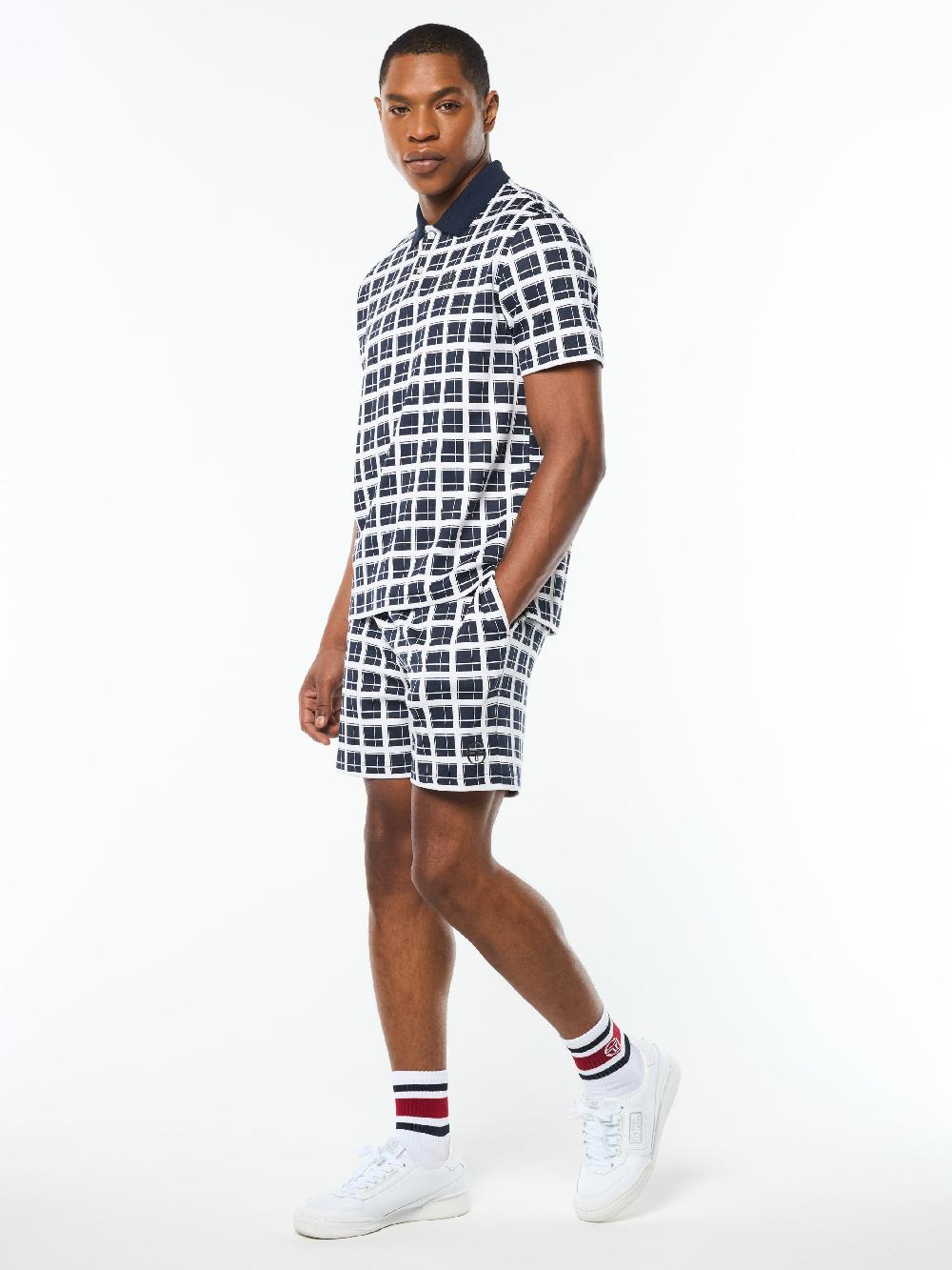 Egonlab X Sergio Tacchini Damarindo Check Polo- Maritime Blue