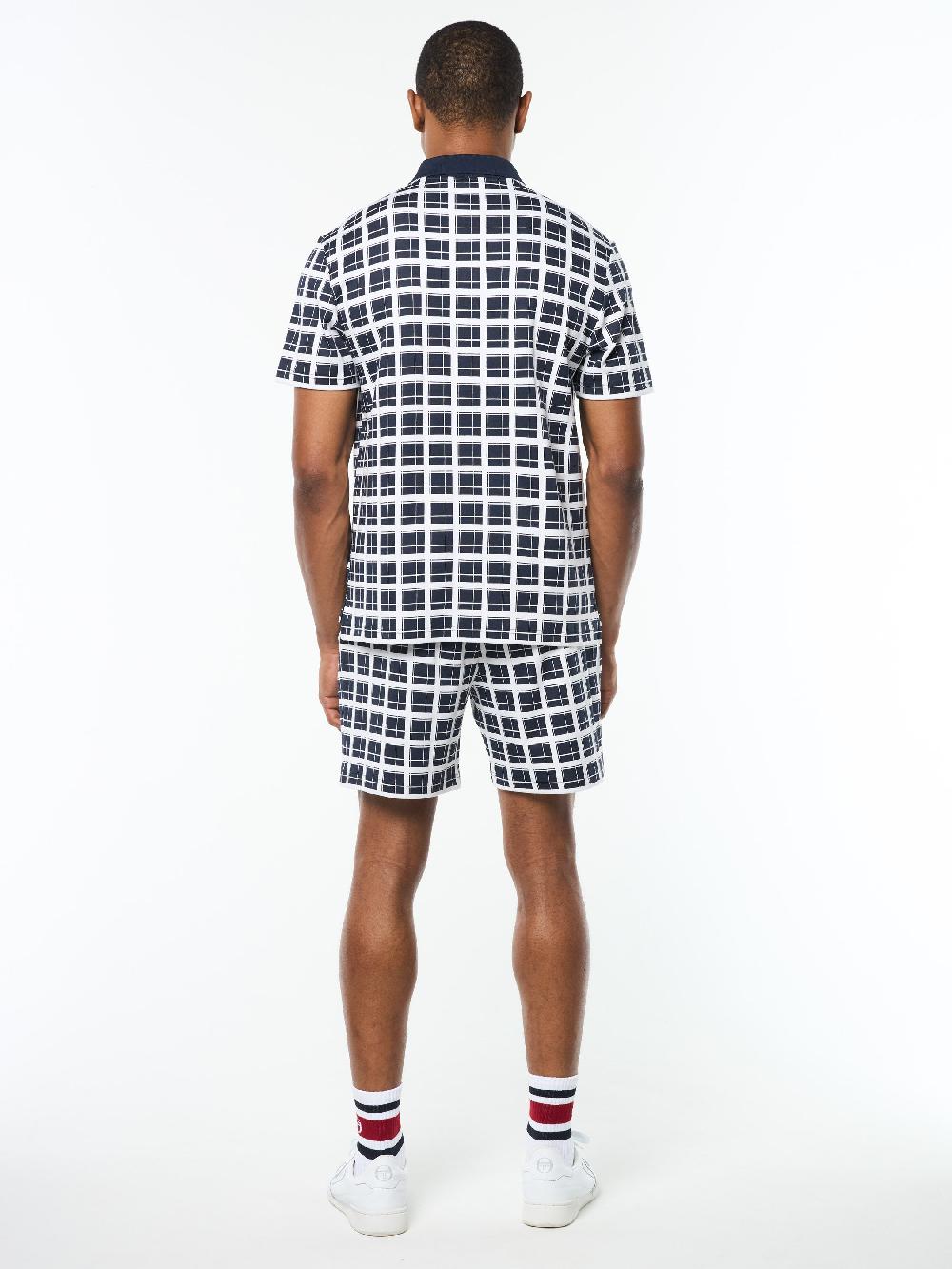 Egonlab X Sergio Tacchini Damarindo Check Polo- Maritime Blue