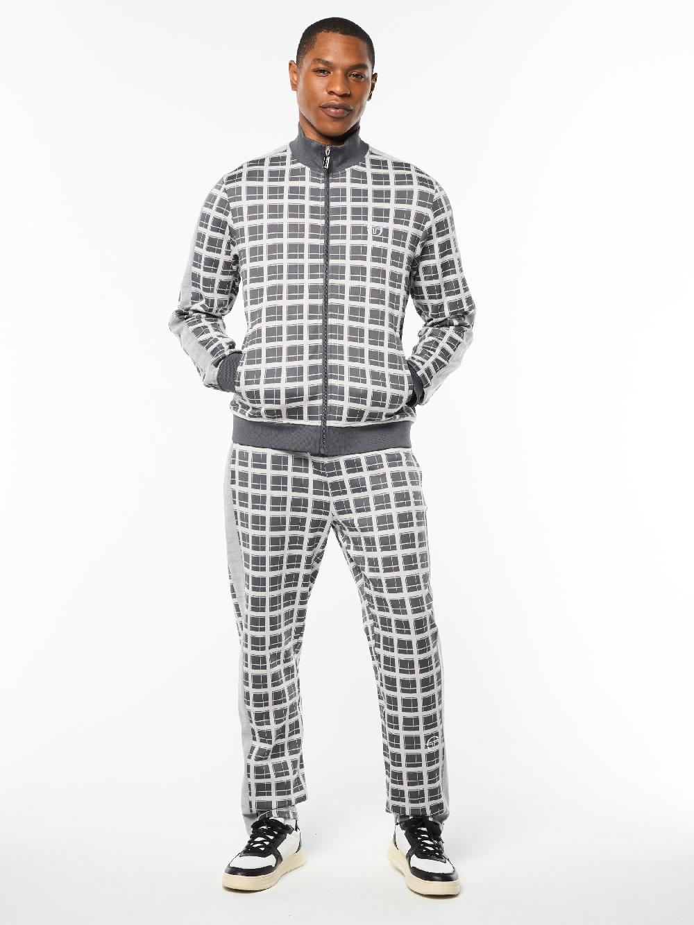 Egonlab X Sergio Tacchini Damarindo Check Track Jacket- Quiet Grey