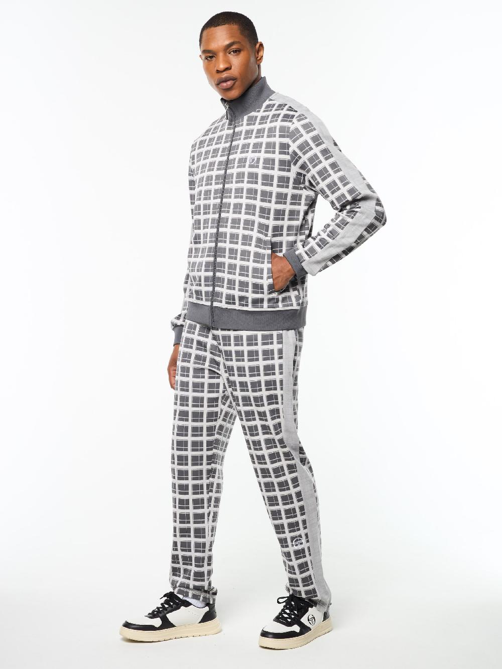 Egonlab X Sergio Tacchini Damarindo Check Track Jacket- Quiet Grey