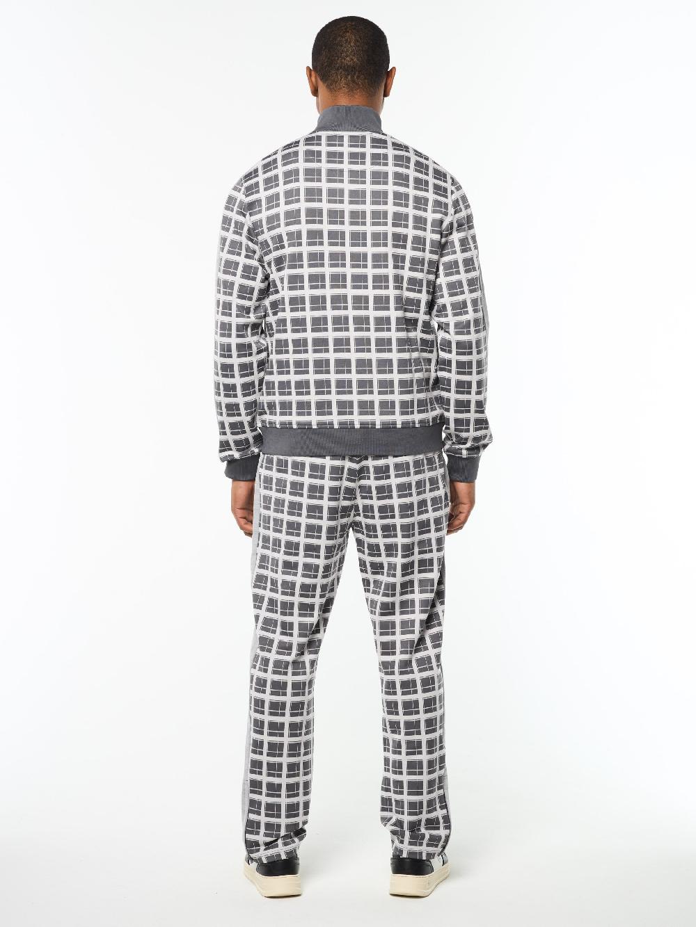 Egonlab X Sergio Tacchini Damarindo Check Track Jacket- Quiet Grey