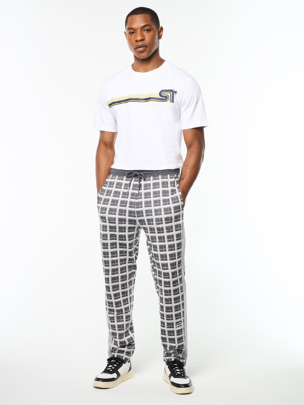 Egonlab X Sergio Tacchini Damarindo Check Track Pant- Quiet Grey