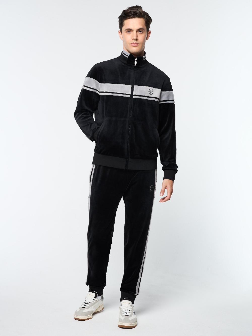 Egonlab X Sergio Tacchini Damarindo Velour Track Jacket- Black Beauty