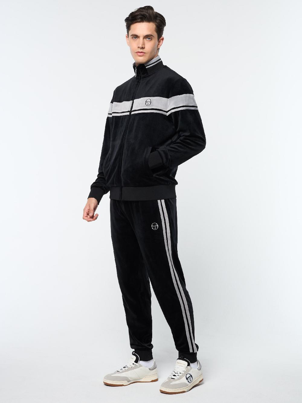 Egonlab X Sergio Tacchini Damarindo Velour Track Jacket- Black Beauty