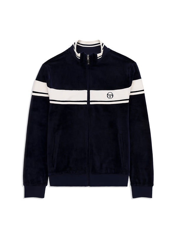 egonlab x sergio tacchini Damarindo Velour Track Jacket- Maritime Blue