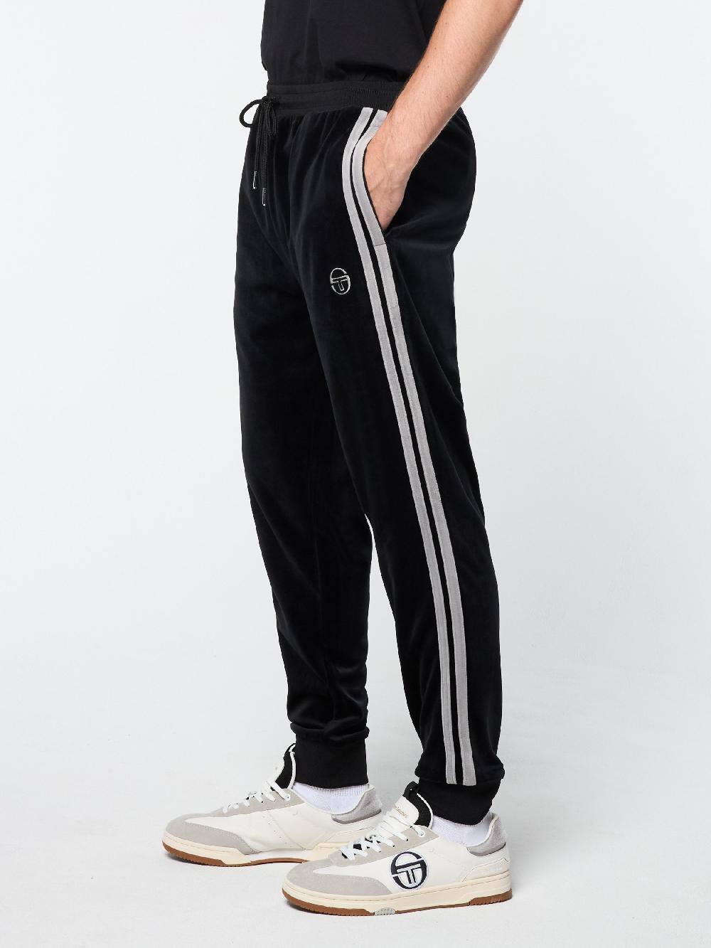 Egonlab X Sergio Tacchini Damarindo Velour Track Pant- Black Beauty