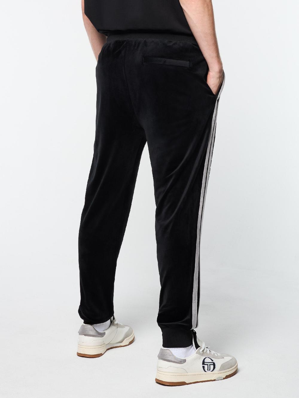 Egonlab X Sergio Tacchini Damarindo Velour Track Pant- Black Beauty