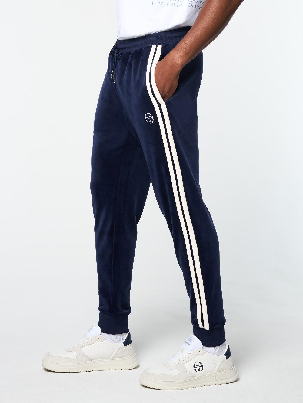 Egonlab X Sergio Tacchini Damarindo Velour Track Pant- Maritime Blue