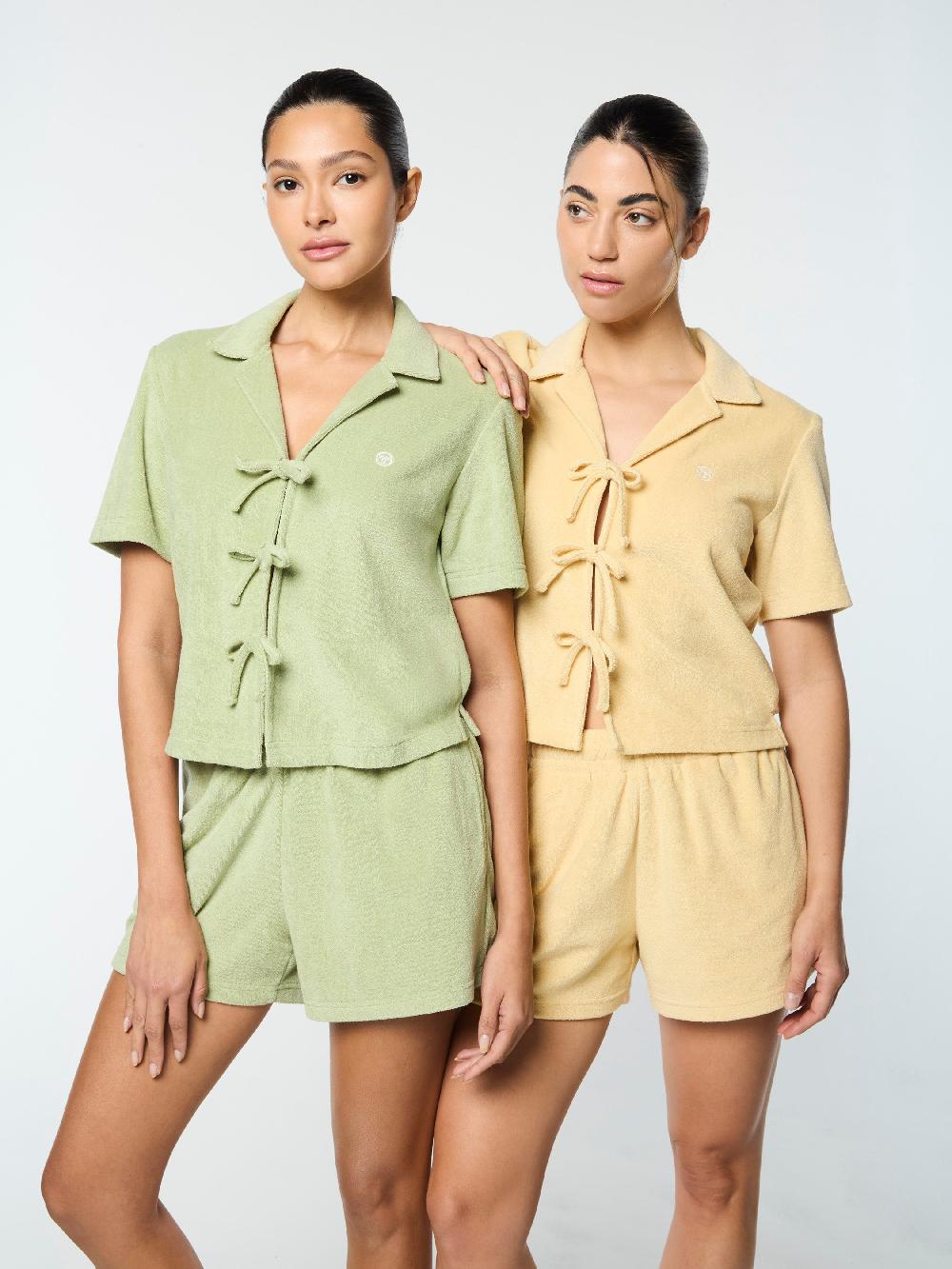 Egonlab X Sergio Tacchini Edda Cropped Shirt- Straw