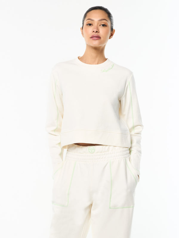 egonlab x sergio tacchini Greta Crewneck- Gardenia