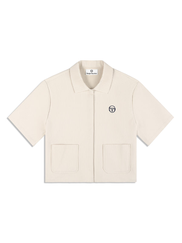 egonlab x sergio tacchini Mia Cropped Shirt- Fog