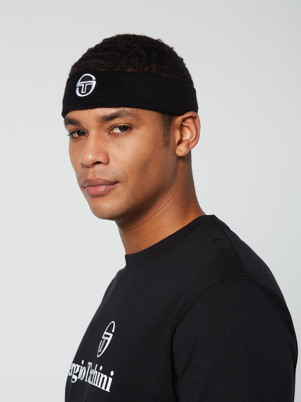 Egonlab X Sergio Tacchini TENNIS HEADBAND- Black