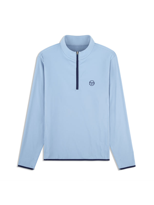 egonlab x sergio tacchini Elio 1/4 Zip Pullover- Faded Denim