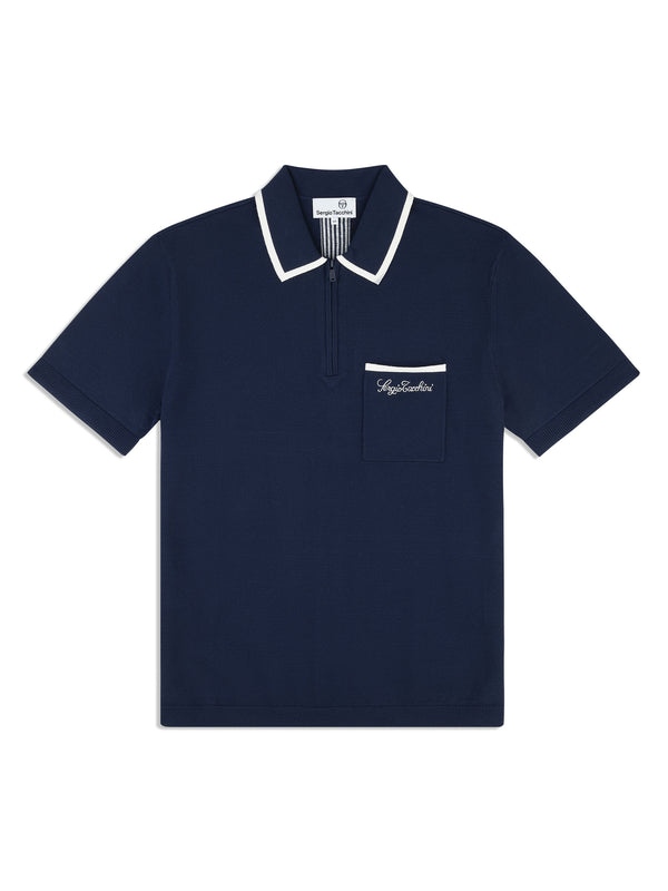 egonlab x sergio tacchini Enzo Knit Polo- Maritime Blue