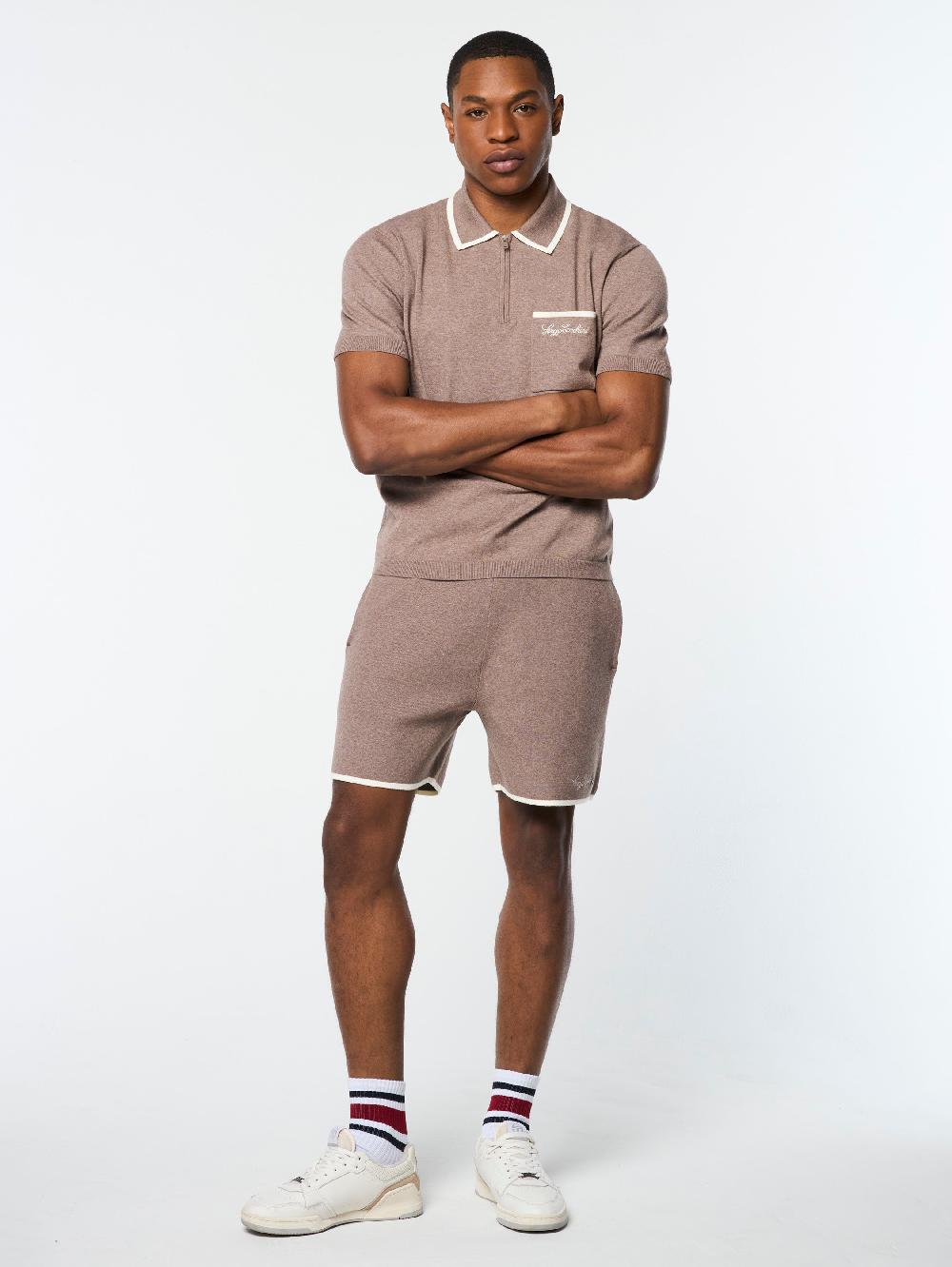 Egonlab X Sergio Tacchini Enzo Knit Polo- Taupe Grey