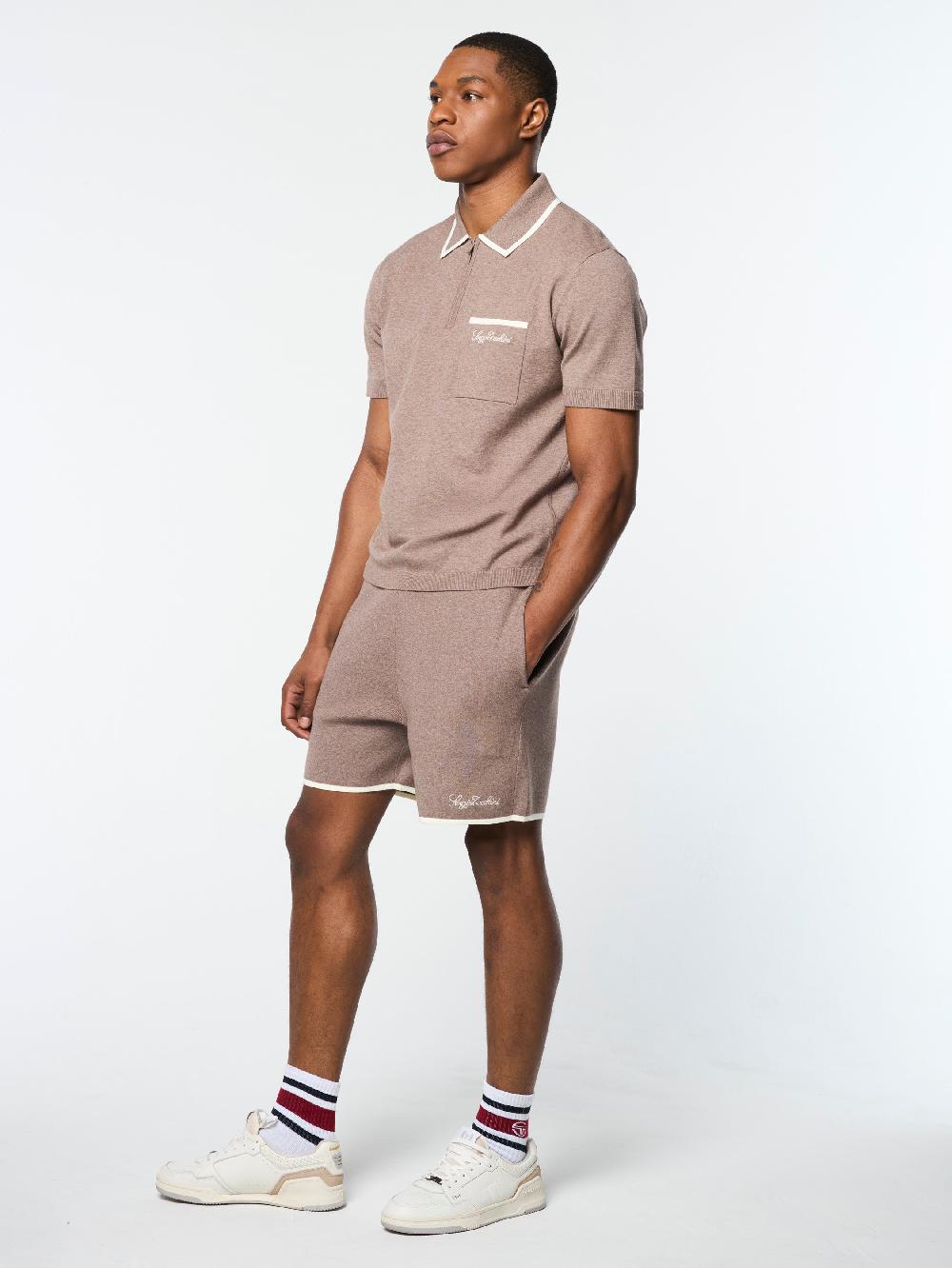 Egonlab X Sergio Tacchini Enzo Knit Polo- Taupe Grey