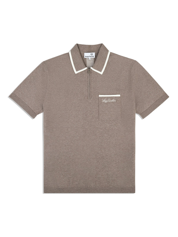 egonlab x sergio tacchini Enzo Knit Polo- Taupe Grey