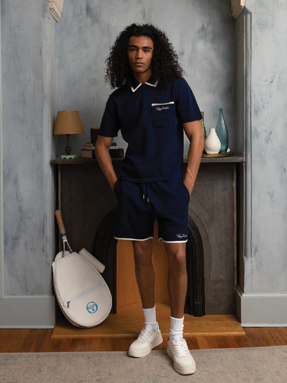 Egonlab X Sergio Tacchini Enzo Knit Shorts- Maritime Blue