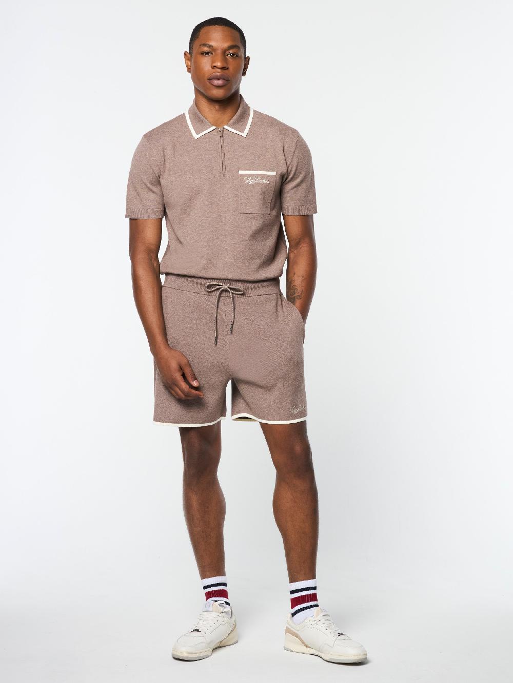 Egonlab X Sergio Tacchini Enzo Knit Shorts- Taupe Grey